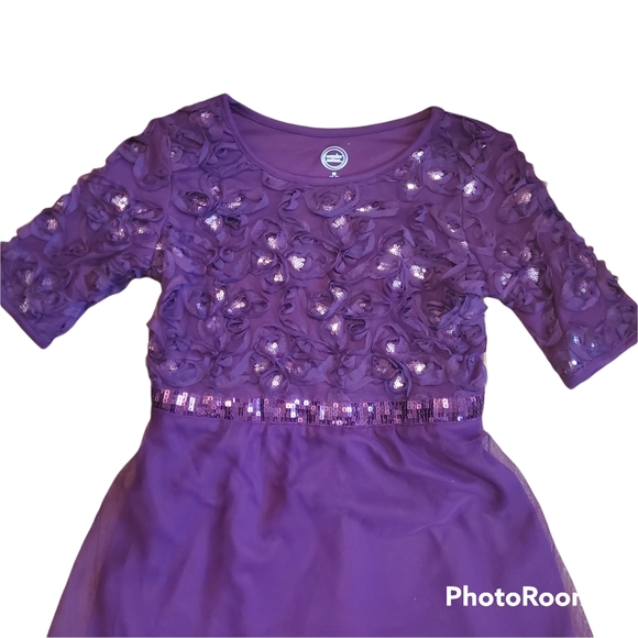 Purple Dress with Flower Applique - Picture 2 of 3